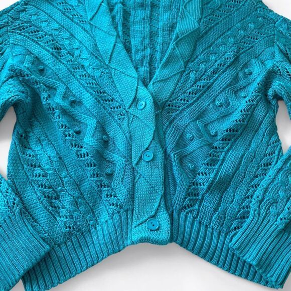 Peruvian Connection Cable Knit Cardigan Sweater - Picture 4 of 7